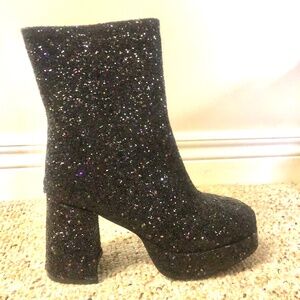 glitter ankle boots - never worn
